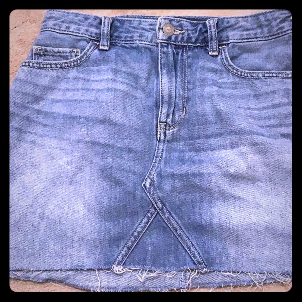 light wash denim skirt